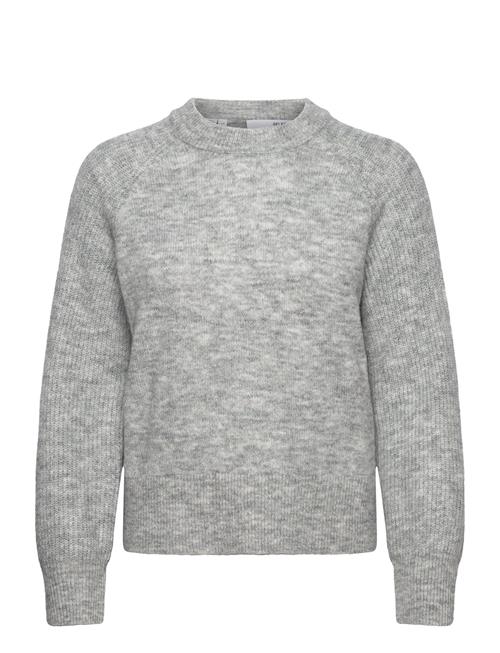 Slfrena Ls Knit O-Neck Camp Selected Grey
