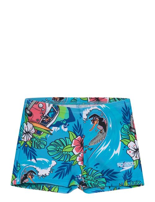Boys Learn To Swim Digital Allover Aquashort Speedo Blue