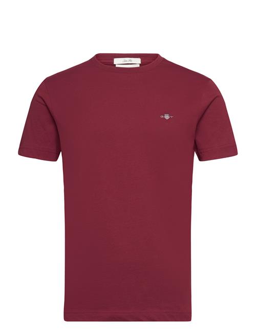Slim Shield Ss T-Shirt GANT Burgundy