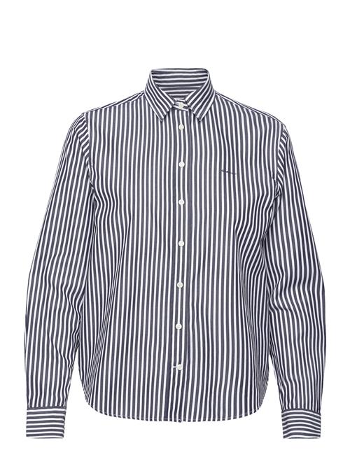 Reg Classic Poplin Striped Shirt GANT Navy