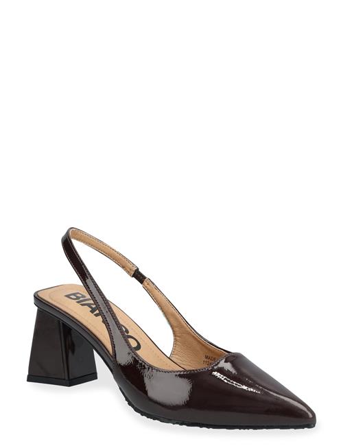 Biamaralyn Slingback Patent Bianco Patterned