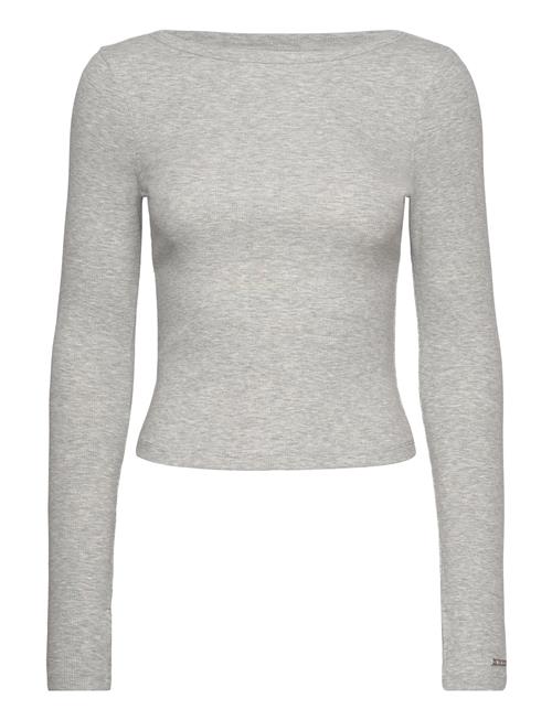 Ease Ribbed Long Sleeve Top Aim´n Grey