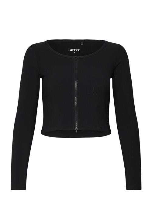 Ribbed Performance Zipped Cardigan Aim´n Black