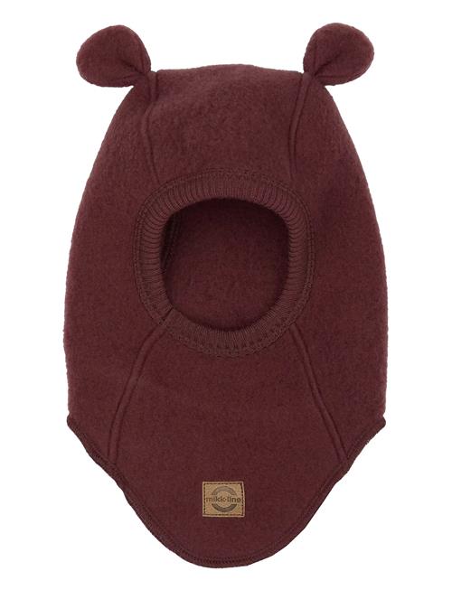 Wool Fullface W Ears Mikk-line Burgundy