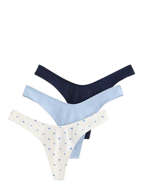 Brief Nellie Thong Cotton 3 P Lindex Blue