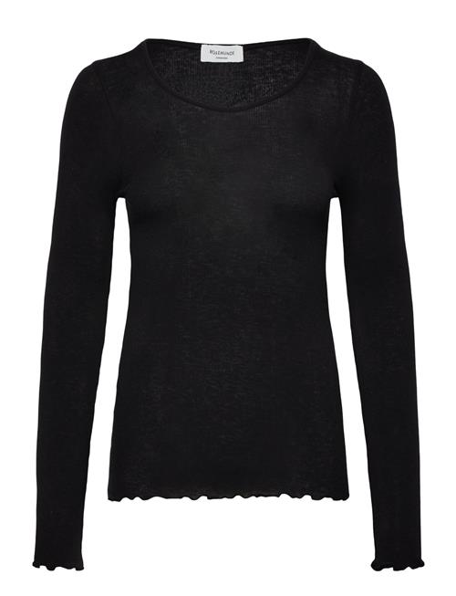 Rwburlington Wool Ls O-Neck T-Shirt Rosemunde Black