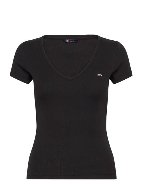Tjw Slim Essential Rib V Ss Tommy Jeans Black