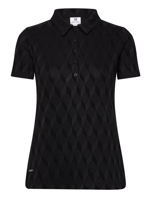 Graphic Jaquard Ss Poloshirt Daily Sports Black