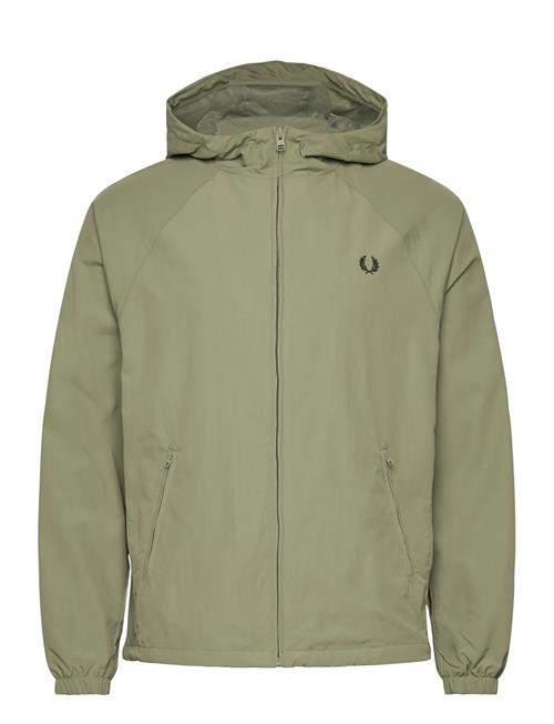 Taslan Hooded Shell Jacket Fred Perry Green