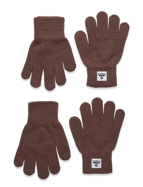 Hmljr Knit Gloves 2-Pack Hummel Brown
