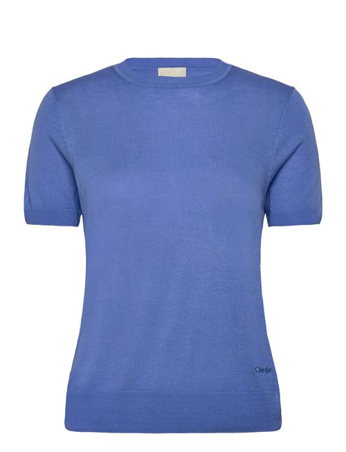 Fine Gauge Viscose Short Sleeve Calvin Klein Blue