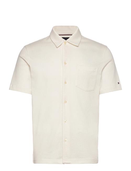 Open Knit Full Placket Reg Polo Tommy Hilfiger Cream