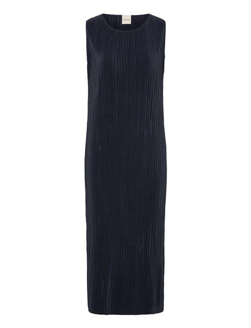 Plisse Sl Midi Dress Calvin Klein Navy