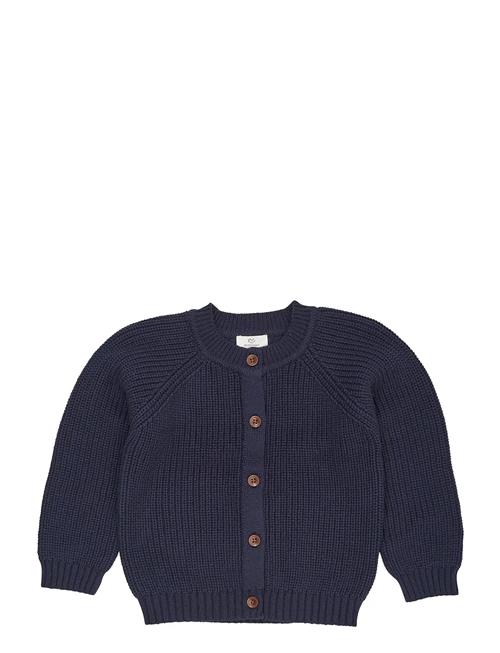 Knitted Classic Rib Cardigan Copenhagen Colors Navy