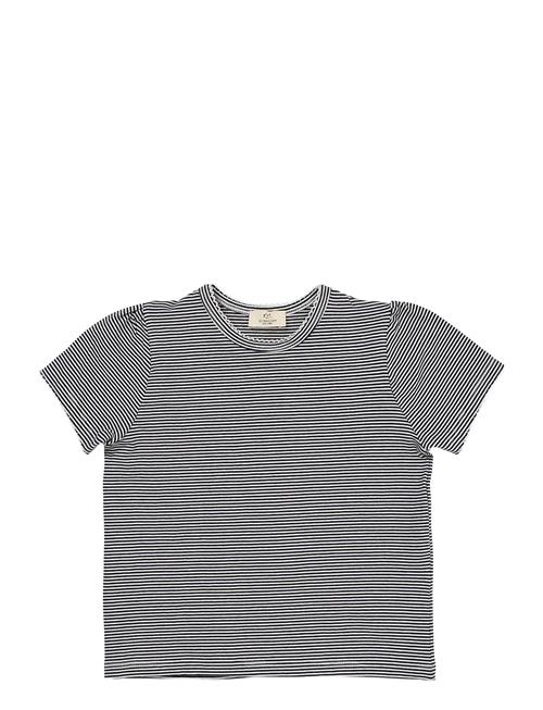 Striped T-Shirt W. Ruffle Sleeves Copenhagen Colors Navy