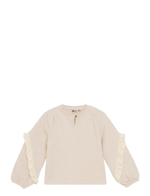 T-Shirt Longsleeve Ruffle Daily 7 Beige