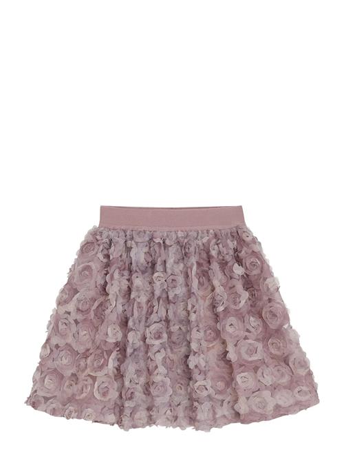 Skirt W. Mesh Flowers Minymo Pink