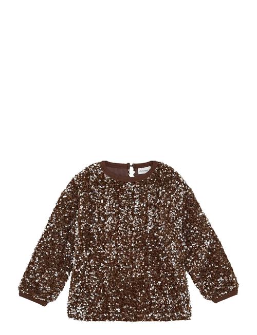 Blouse Ls W. Sequins Minymo Brown