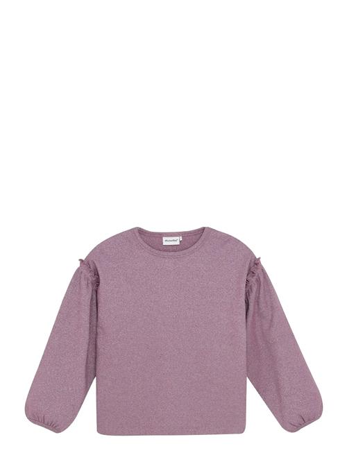 T-Shirt Ls Glitter Rib Minymo Purple