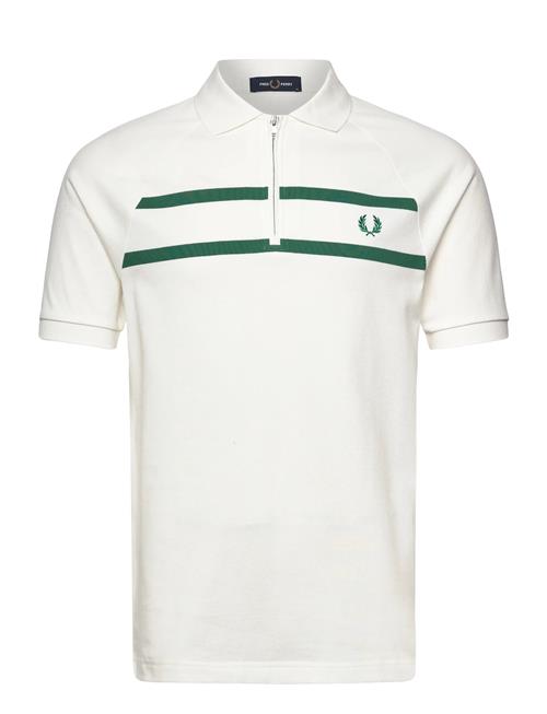 Pique Zip Neck Polo Shirt Fred Perry White