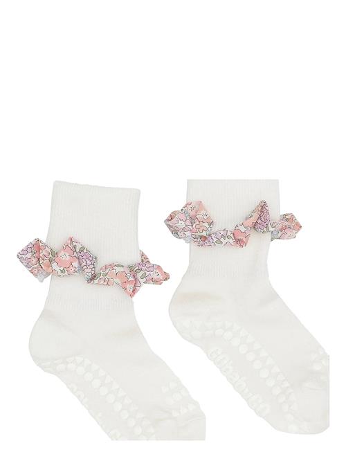 Non-Slip Socks - Bamboo / Liberty GoBabyGo White