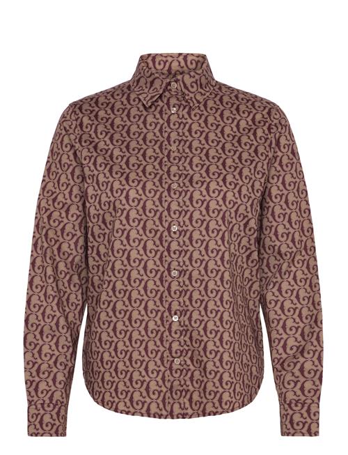 Reg G Print Cot Voile Shirt GANT Burgundy