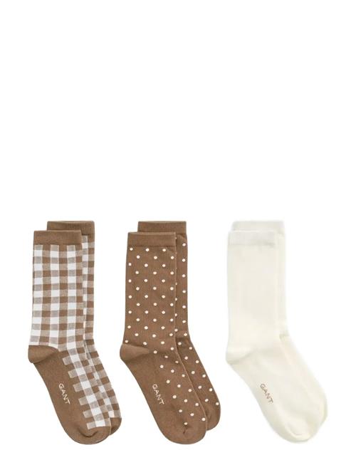 Dot And Gingham Check Socks 3-Pack GANT Patterned