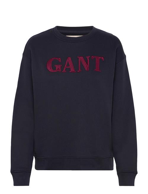 Graphic C-Neck Sweat GANT Blue