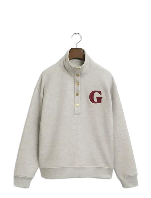 G Badge Half Button Up Sweat GANT Grey