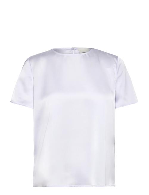Matte Shine Satin Ss Shell Top Calvin Klein Purple