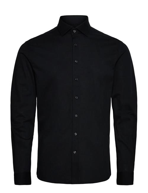 Piqué Knitted Shirt L/S Lindbergh Black Black