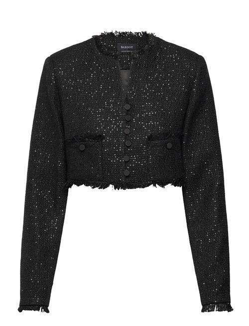 Karoline Boucle Cropped Jacket Bardot Black