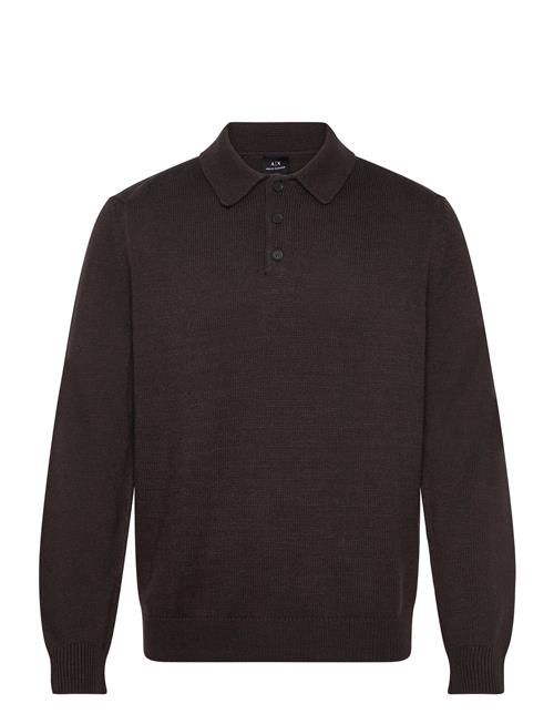 Knit Polo Armani Exchange Brown