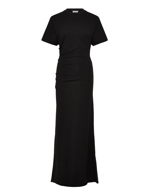 Gathered Short-Sleeved Maxi Dress Weekday Black