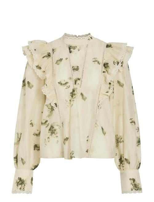 Viremo L/S Frill Top Vila Cream