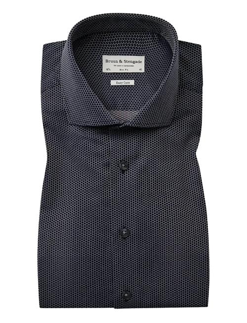 Bs Gray Slim Fit Shirt Bruun & Stengade Black