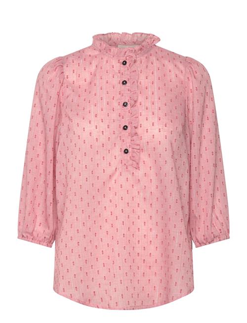 Blouse From Freequent In A Light Material With Jacquard Pattern And Metallic Thr FREE/QUENT Pink