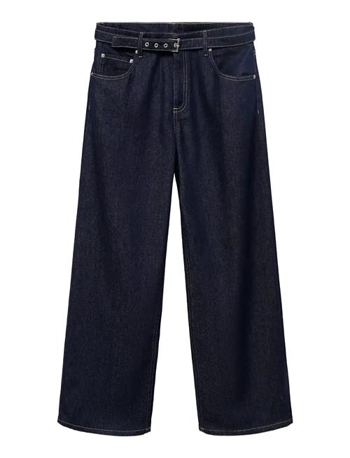 Straight-Fit Belt Jeans Mango Navy