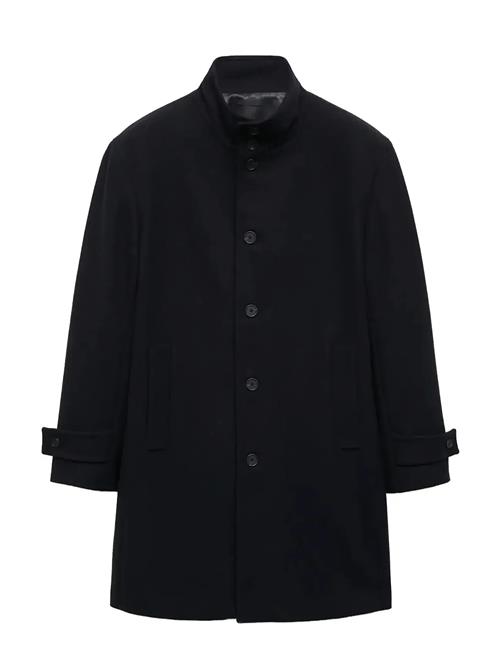 Wool Funnel Neck Coat Mango Navy