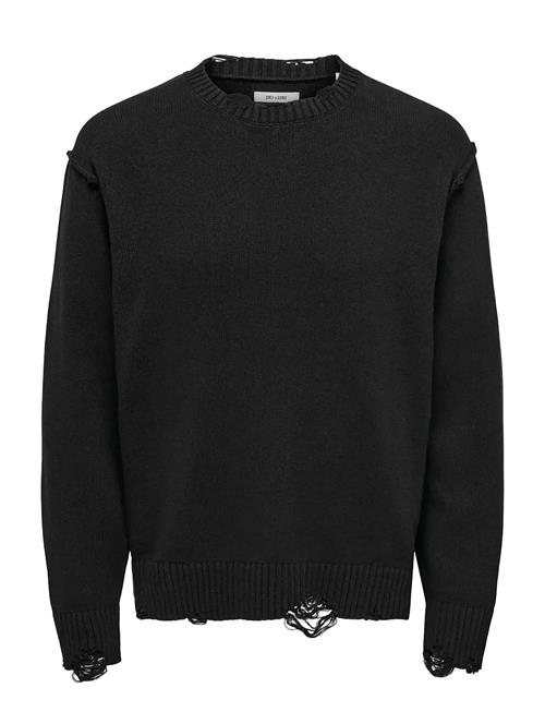 Onstune Rlx Ls Crew Neck Knit Life ONLY & SONS Black