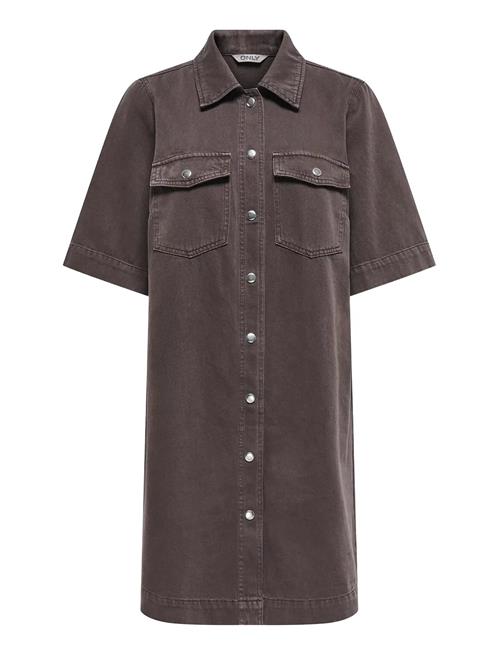 Onlbelle-Silla S/S Button Dress Pnt ONLY Brown