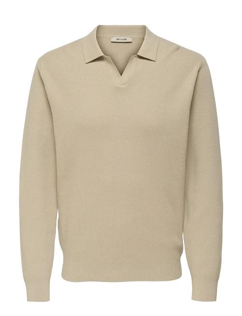 Onsphil Reg 12 Struc Split Neck Knit ONLY & SONS Beige