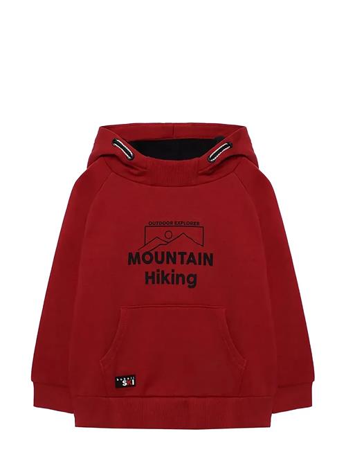 Fleece With Hood Sweatshirt Boboli Red