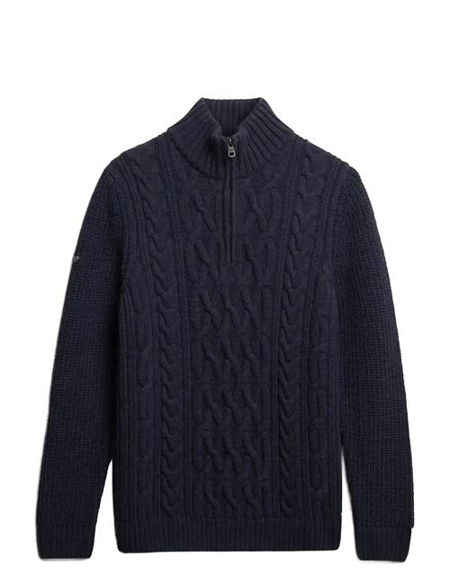 Jacob Cable Knit Half Zip Superdry Navy