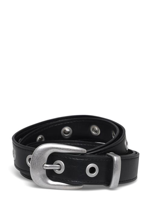 Metal Eyelet Faux Leather Belt Weekday Black
