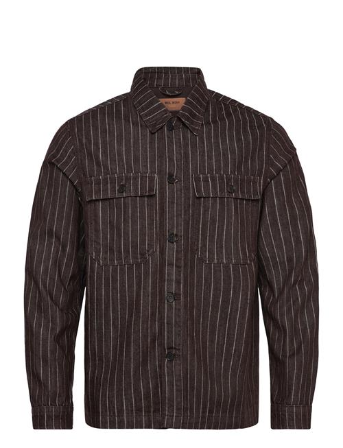 Mmgmatteo Brown Stripe Overshirt Mos Mosh Gallery Black