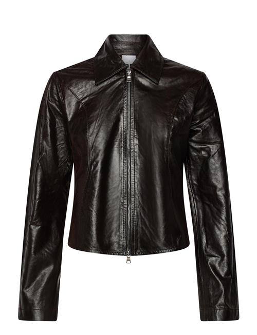 Sweep Leather Shirt Red Wine Leather-36 Hope Burgundy