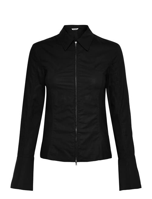 Long-Sleeved Fitted Zip Shirt Weekday Black