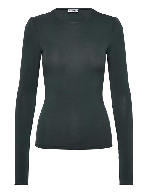 Fitted Long Sleeve Top Weekday Green