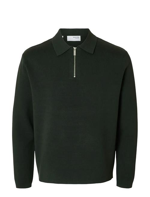 Slhteller Fn Relaxed Half Zip Polo Noos Selected Khaki